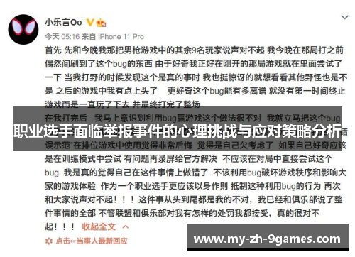 职业选手面临举报事件的心理挑战与应对策略分析 职业选手面临举报事件的心理挑战与应对策略分析